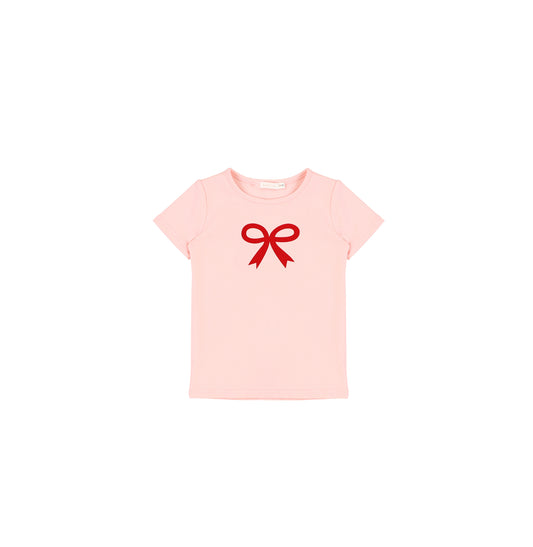 SHORT SLEEVES PRINTED BOW TSHIRT