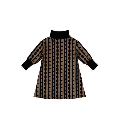 PRINTED TURTLENECK DRESS