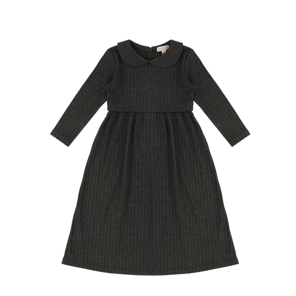 RIBBED MAXI DRESS Charcoal / 3