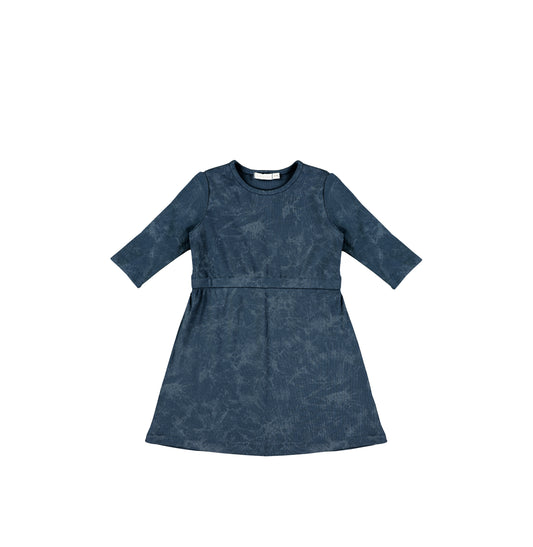 3/4 SLEEVES RIBBED WASH DRESS