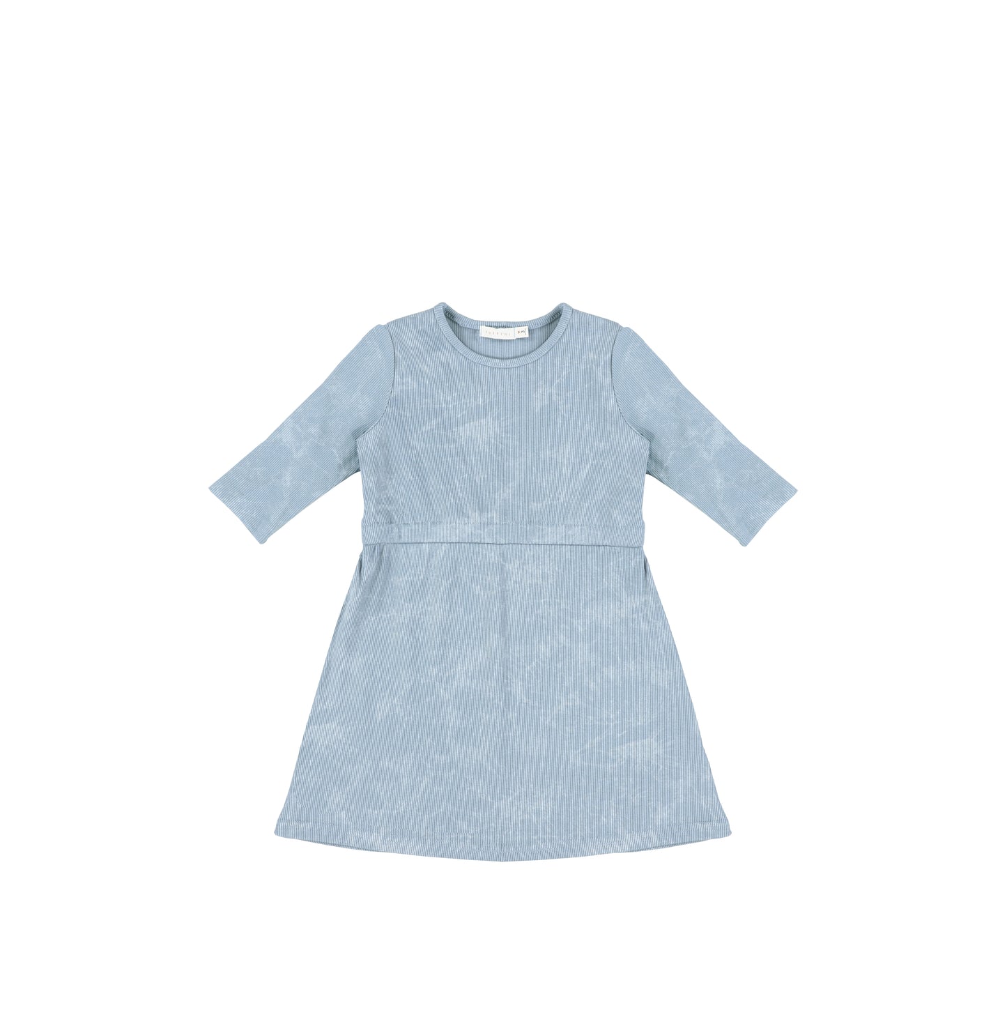 3/4 SLEEVES RIBBED WASH DRESS