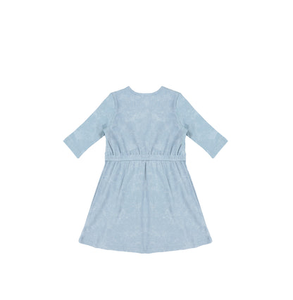 3/4 SLEEVES RIBBED WASH DRESS