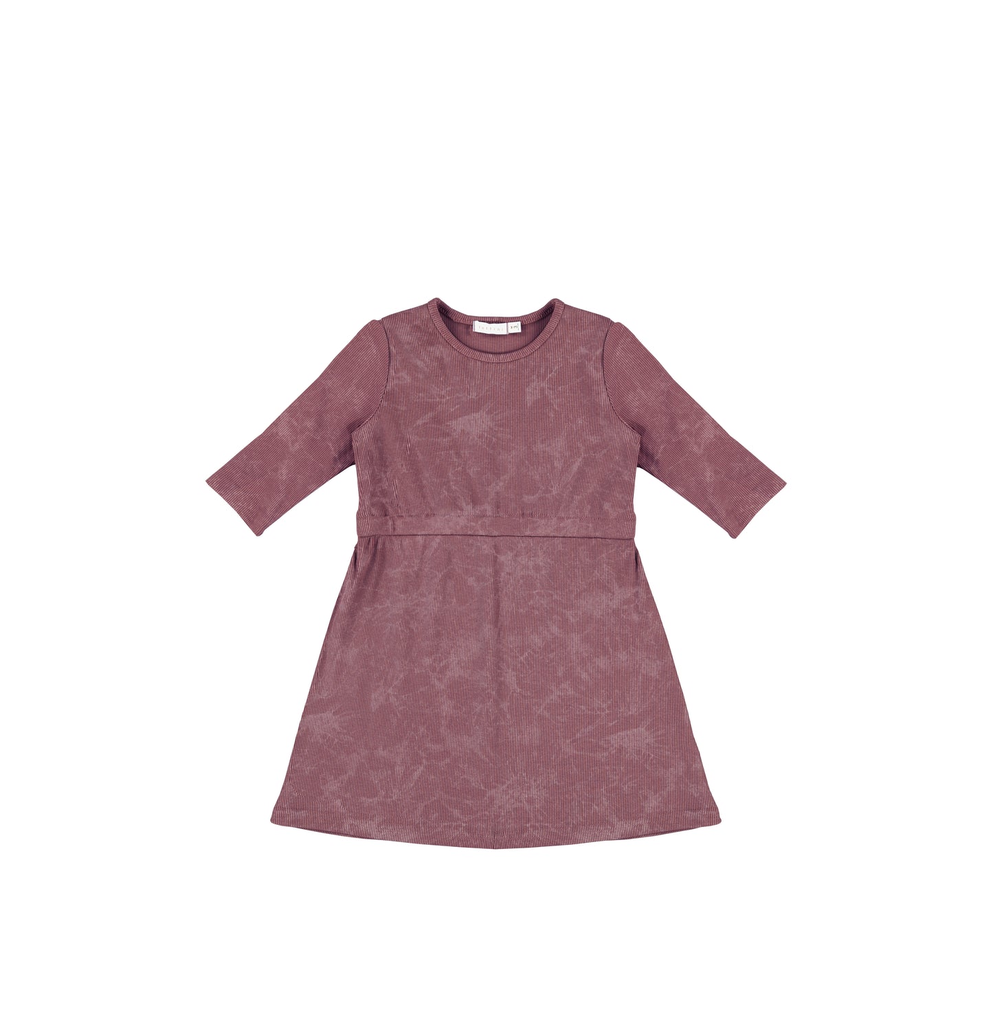 3/4 SLEEVES RIBBED WASH DRESS