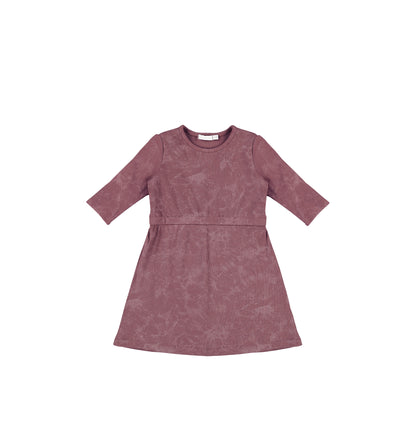 3/4 SLEEVES RIBBED WASH DRESS