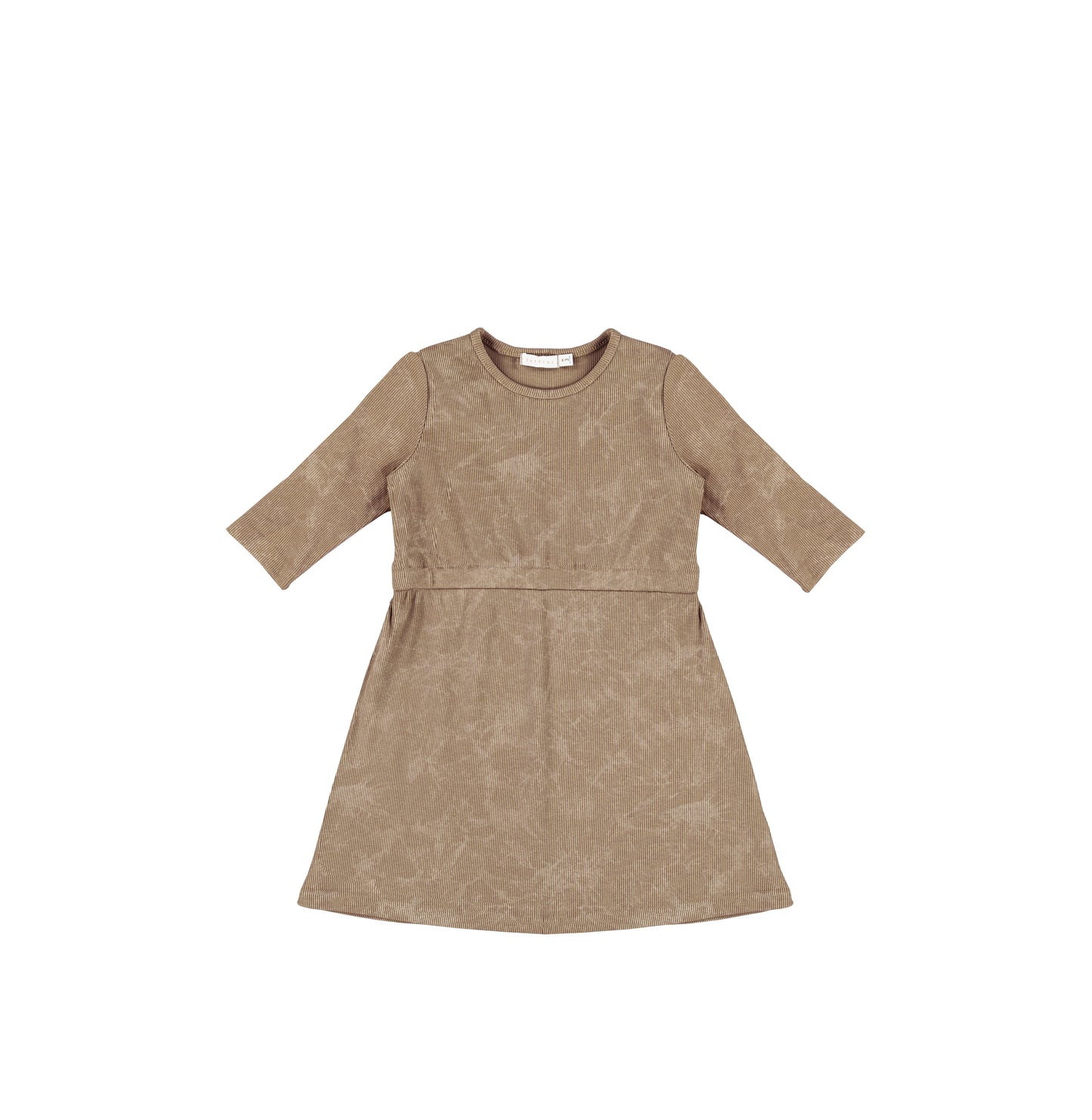 3/4 SLEEVES RIBBED WASH DRESS