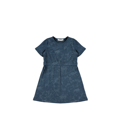 SHORT SLEEVES RIBBED WASH DRESS