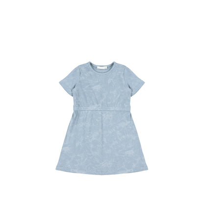 SHORT SLEEVES RIBBED WASH DRESS
