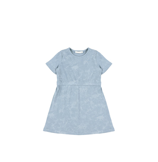 SHORT SLEEVES RIBBED WASH DRESS