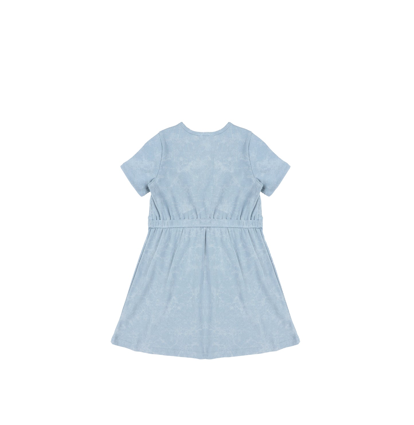SHORT SLEEVES RIBBED WASH DRESS