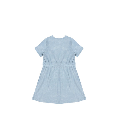 SHORT SLEEVES RIBBED WASH DRESS