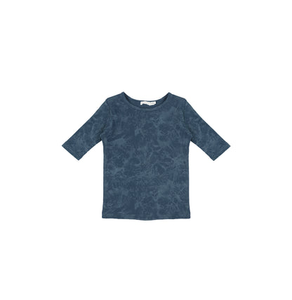 3/4 SLEEVES RIBBED WASH TSHIRT