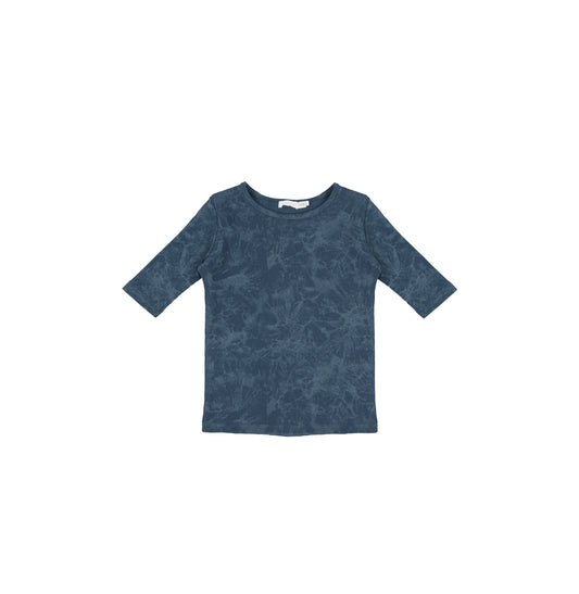 3/4 SLEEVES RIBBED WASH TSHIRT