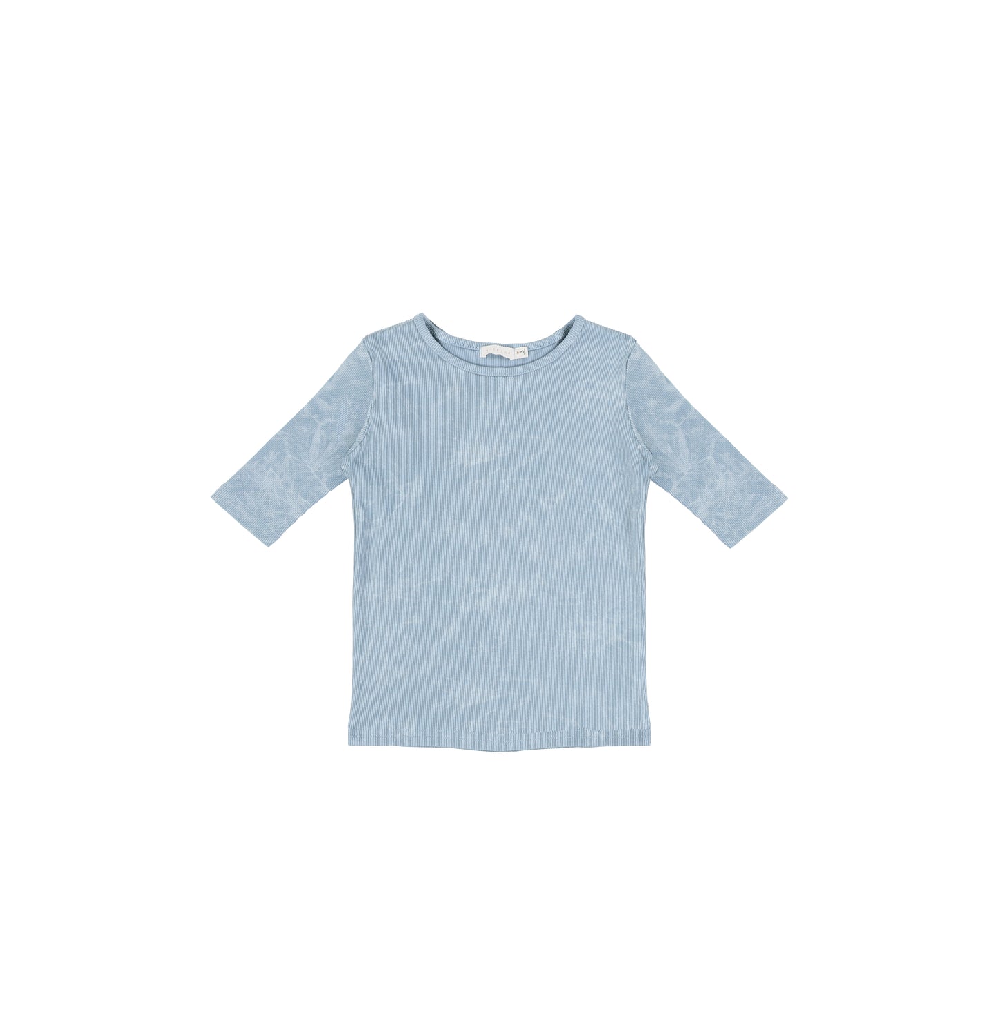 3/4 SLEEVES RIBBED WASH TSHIRT