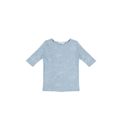 3/4 SLEEVES RIBBED WASH TSHIRT