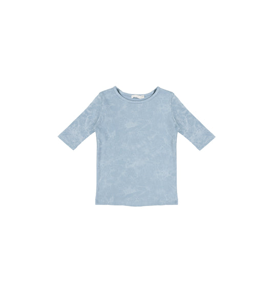 3/4 SLEEVES RIBBED WASH TSHIRT