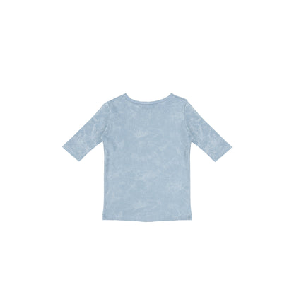 3/4 SLEEVES RIBBED WASH TSHIRT