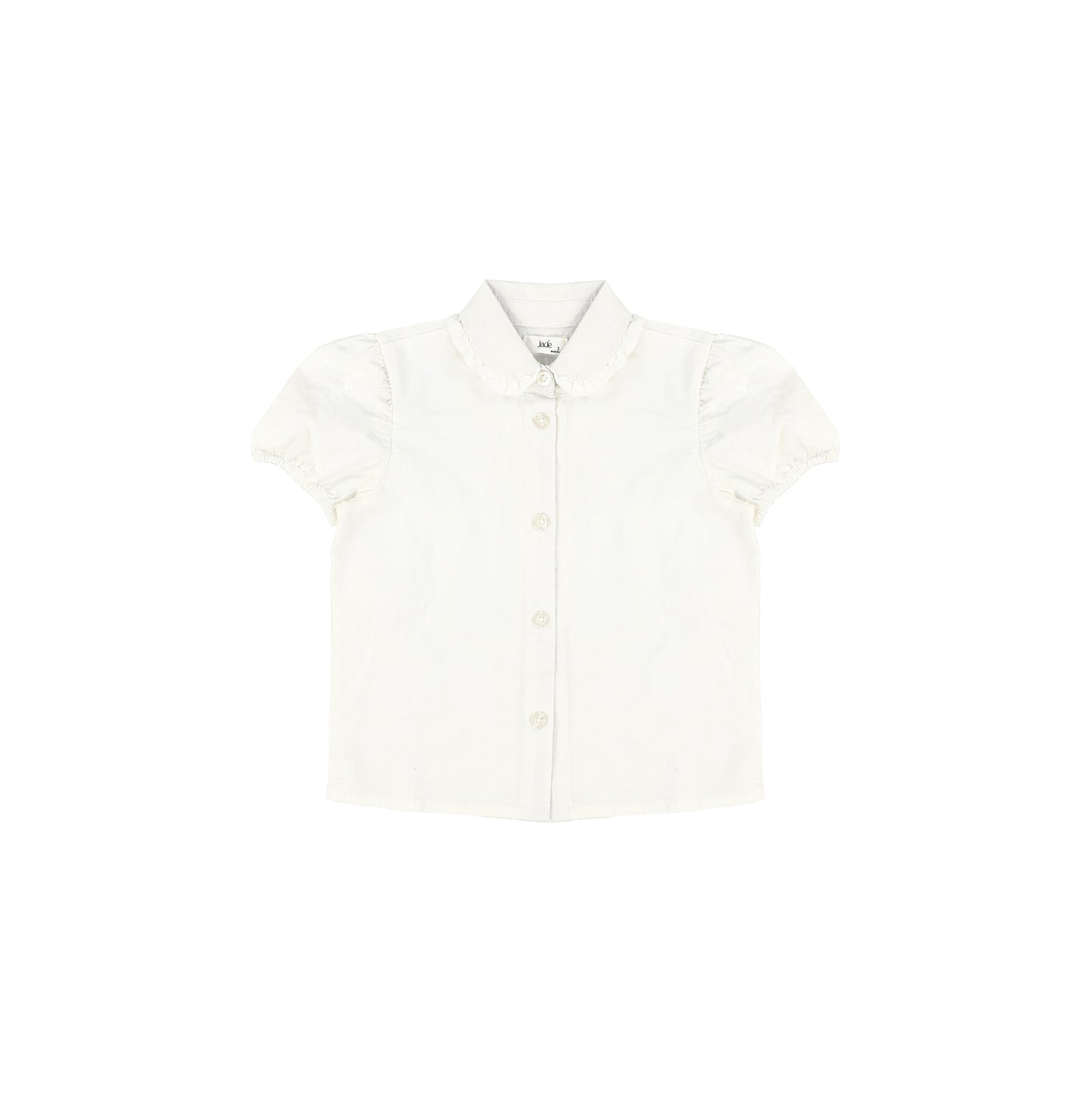 SHORT SLEEVES RUFFLE COLLAR BLOUSE