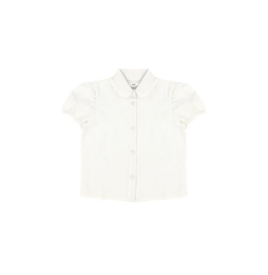 SHORT SLEEVES RUFFLE COLLAR BLOUSE