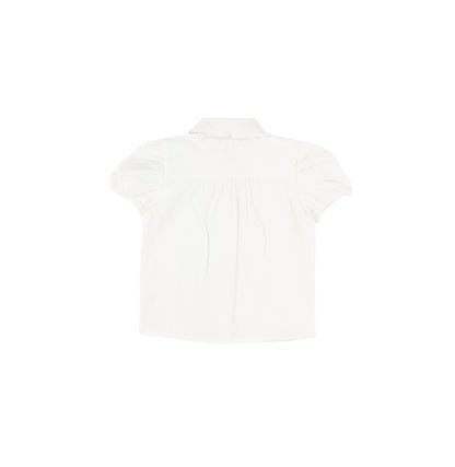 SHORT SLEEVES RUFFLE COLLAR BLOUSE