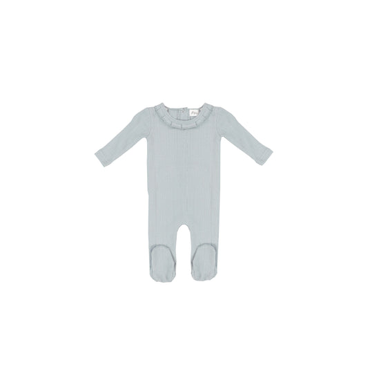 RUFFLE COLLAR POINTELLE FOOTIE