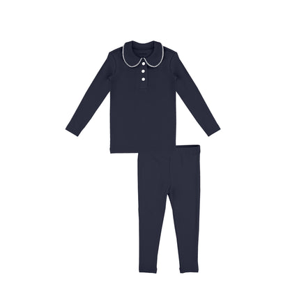 SCALLOPED TRIM PAJAMAS