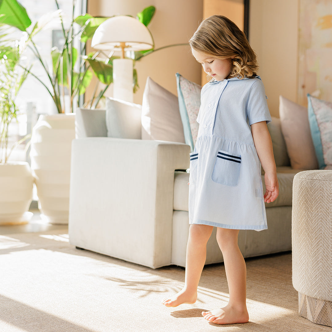 SHORT SLEEVES SEERSUCKER DRESS