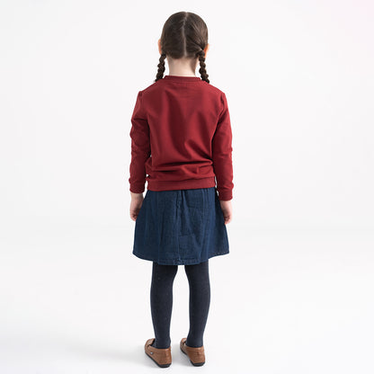 DENIM PLEATED SKIRT