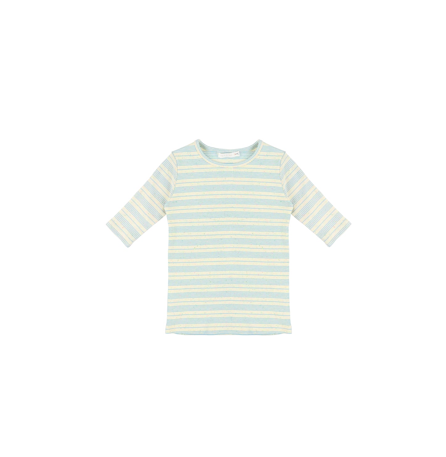 3/4 SLEEVES SPECKLE STRIPED TSHIRT
