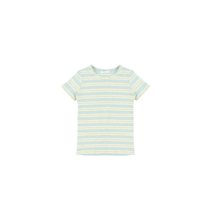 SHORT SLEEVES SPECKLE STRIPED TSHIRT