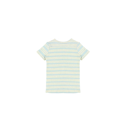SHORT SLEEVES SPECKLE STRIPED TSHIRT