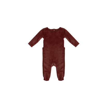 STITCHED VELOUR FOOTIE