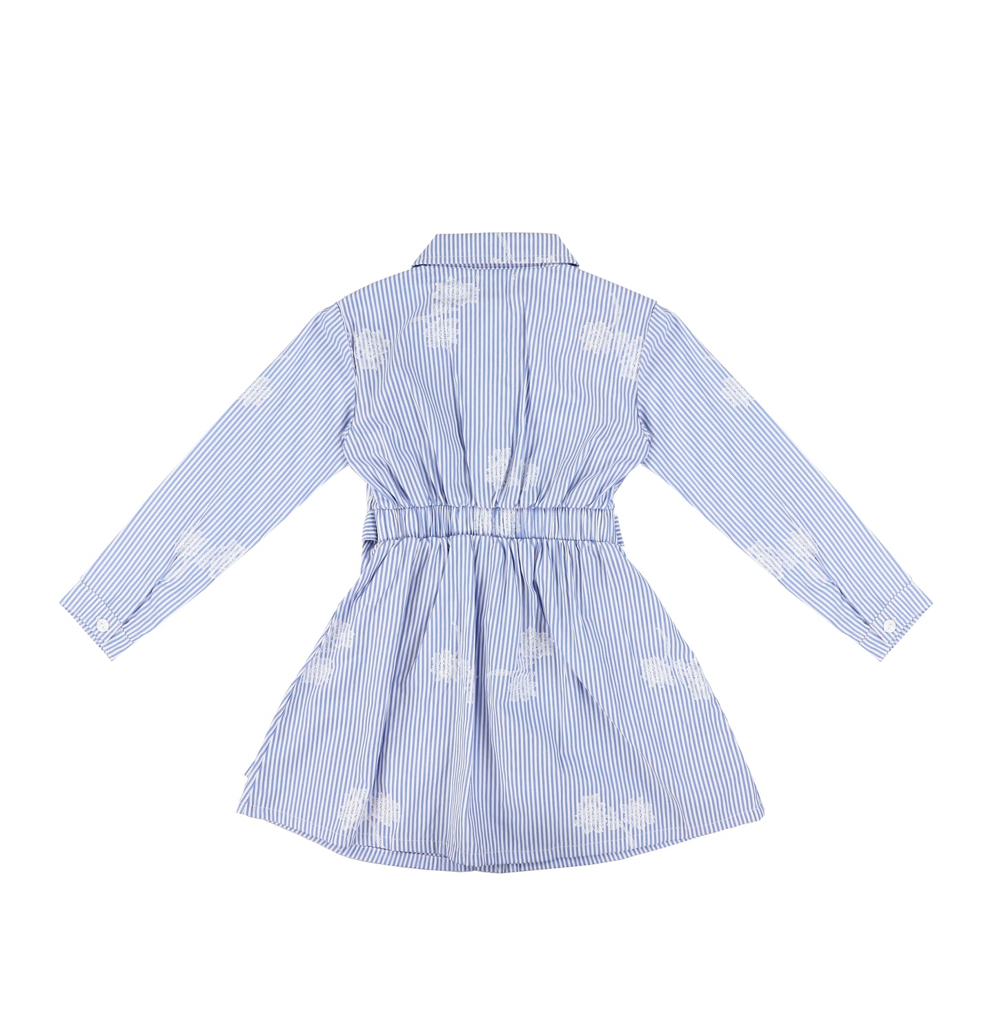 LONG SLEEVES STRIPE FLORAL SHIRT DRESS