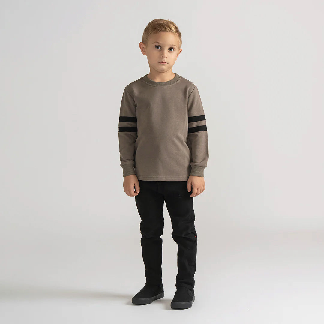 STRIPED SLEEVE SWEATSHIRT