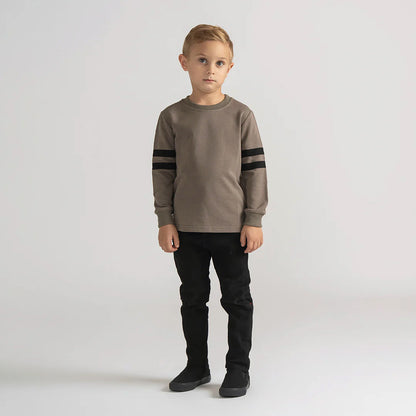 STRIPED SLEEVE SWEATSHIRT