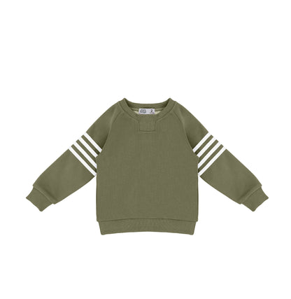 STRIPE SLEEVE SWEATSHIRT