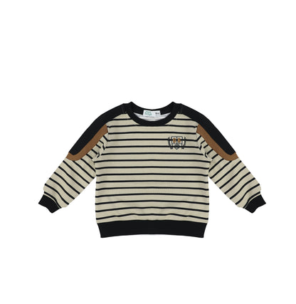 STRIPE VARSITY SWEATSHIRT