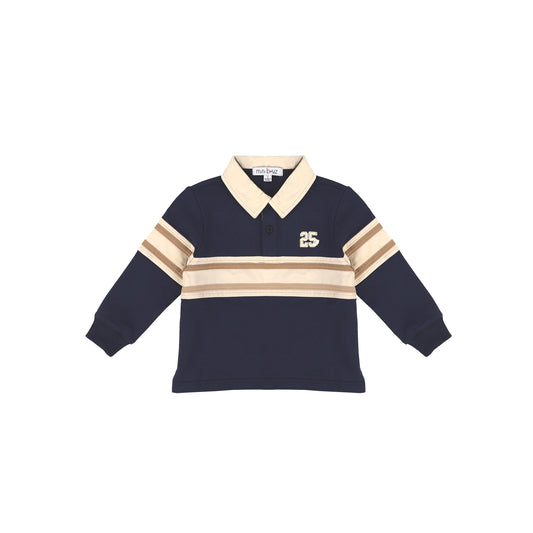 STRIPED NUMBER POLO