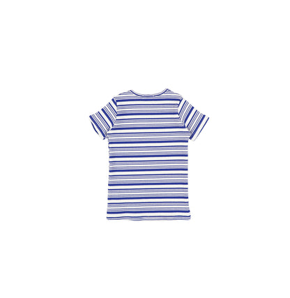 SHORT SLEEVES STRIPED RIBBED TSHIRT