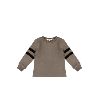 STRIPED SLEEVE SWEATSHIRT