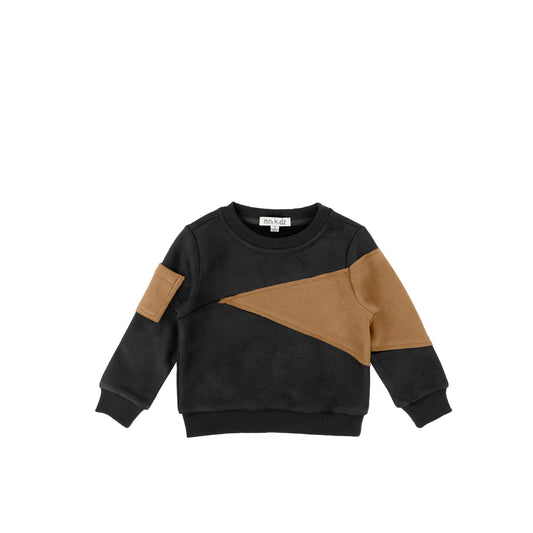 SUEDE SEAM SWEATSHIRT