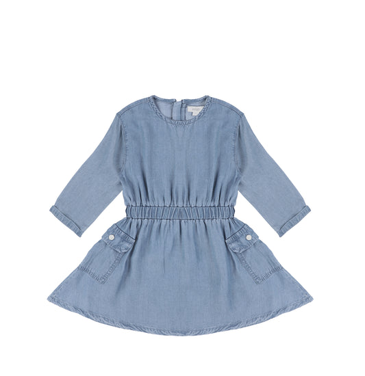 3/4 SLEEVES TENCEL POCKET DRESS