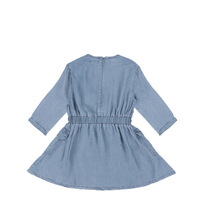 3/4 SLEEVES TENCEL POCKET DRESS