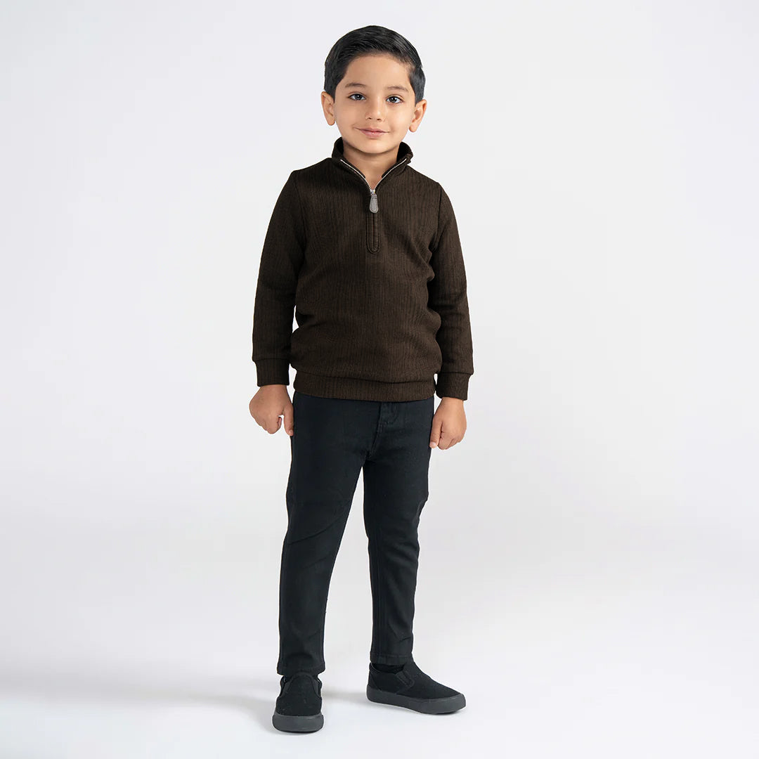 TEXTURED ZIP SWEATSHIRT