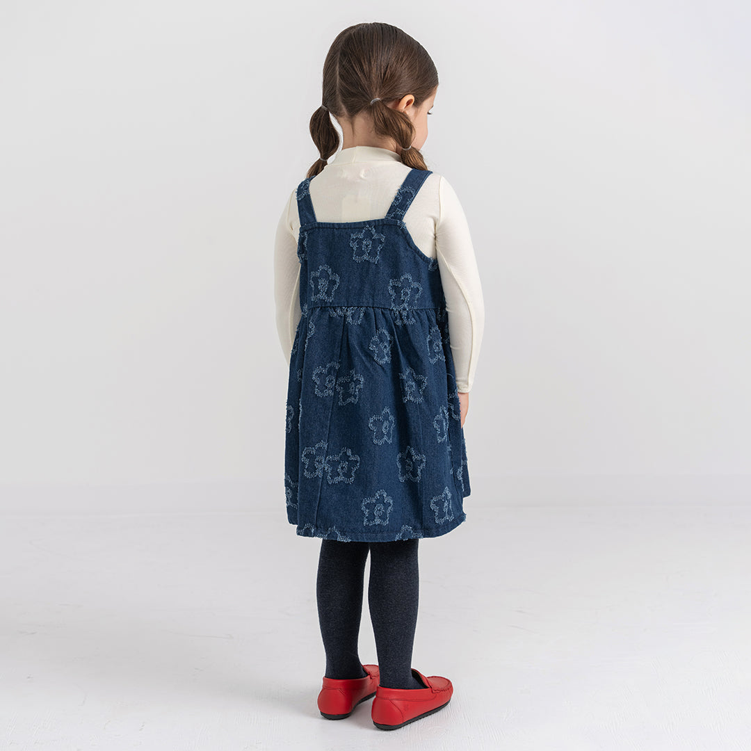 TEXTURED DENIM FLOWER JUMPER