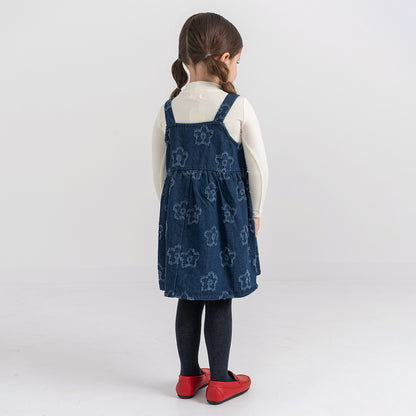 TEXTURED DENIM FLOWER JUMPER