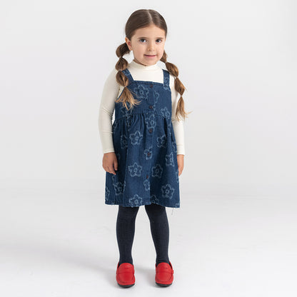 TEXTURED DENIM FLOWER JUMPER