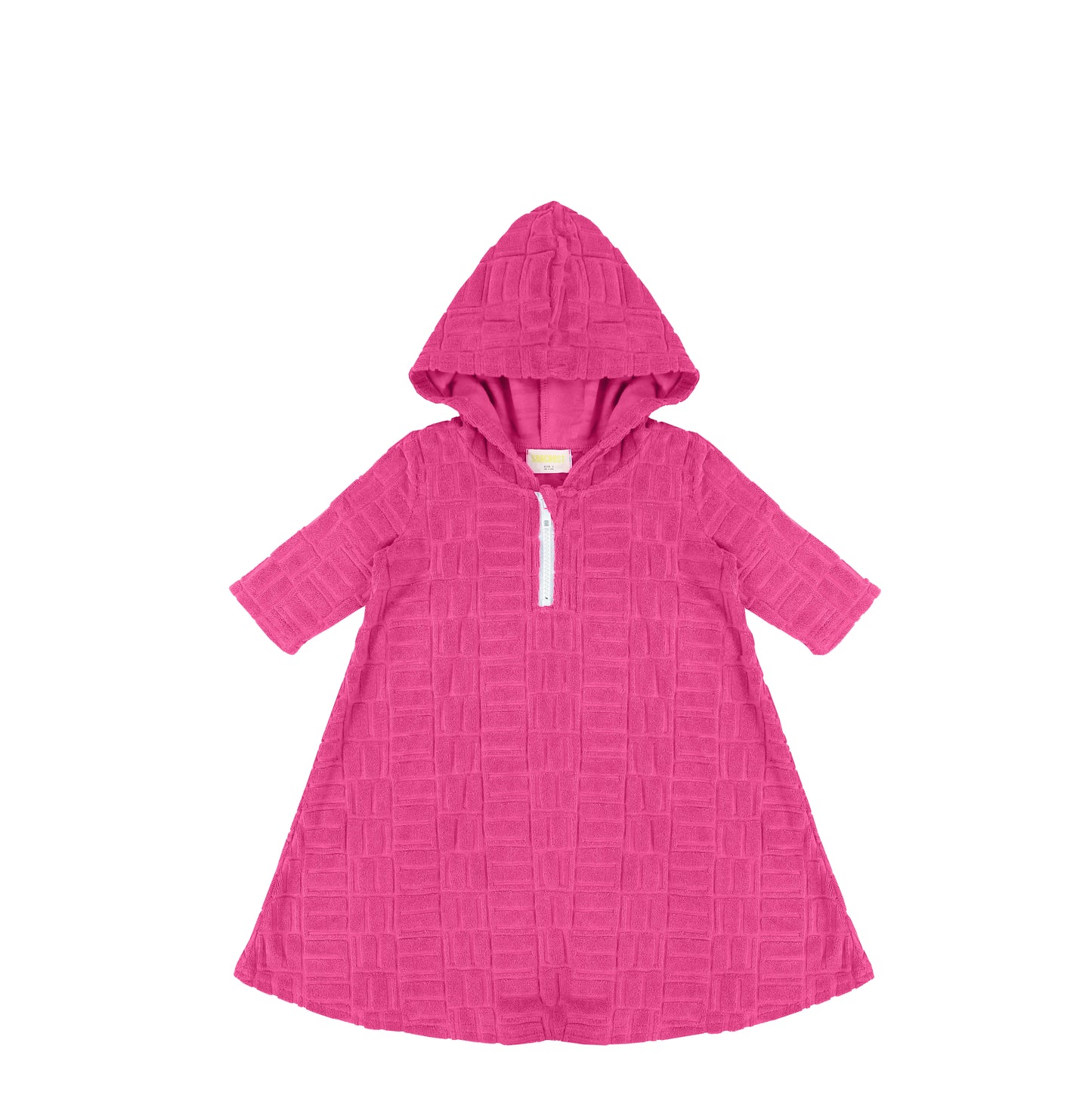 3/4 SLEEVES TEXTURED TERRY DRESS