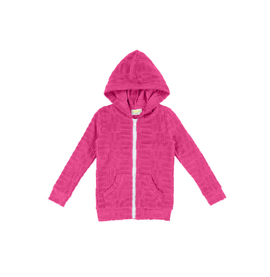 TEXTURED TERRY ZIP UP