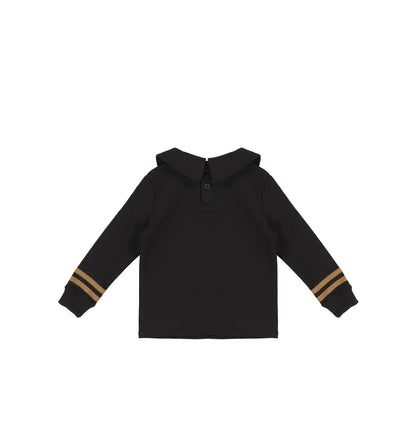 TRIM COLLAR SWEATSHIRT