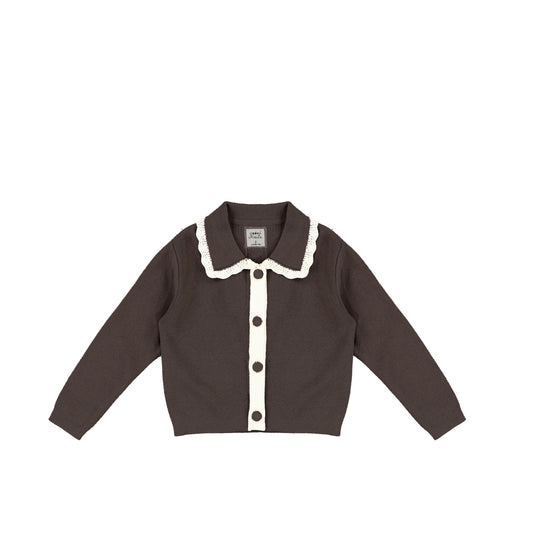 TRIM COLLAR CARDIGAN